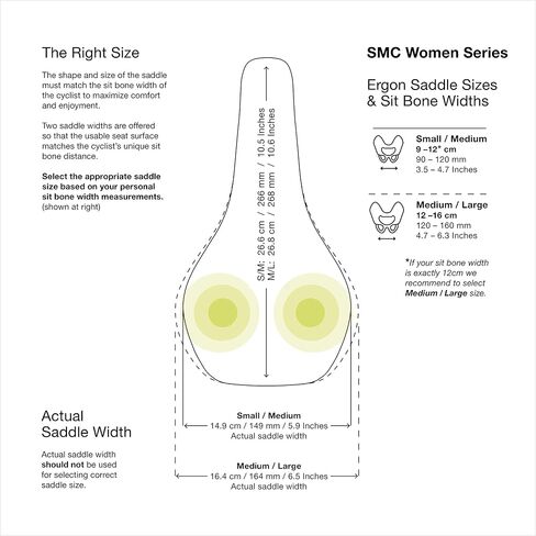 Ergon SMC Sport Gel Women's Bike Saddle, Ergonomic Seat, Gender Specific Design, Mountain/Trail/Touring, Black Single Tire, Women S/M in Saudi Arabia