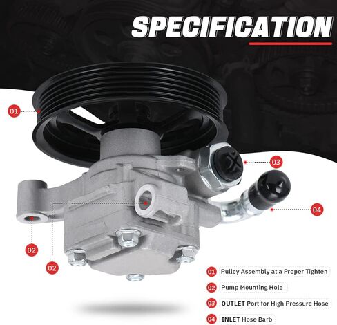 Power Steering Pump with Pulley Replacement for Buick Enclave Chevy Traverse GMC Acadia Saturn Outlook 3.6L 2007-2017 Replace 20954812 20-2403 96-2403 (Model A) in Saudi Arabia