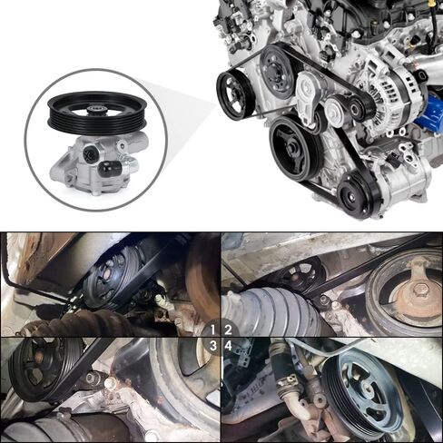 Power Steering Pump with Pulley Replacement for Buick Enclave Chevy Traverse GMC Acadia Saturn Outlook 3.6L 2007-2017 Replace 20954812 20-2403 96-2403 (Model A) in Saudi Arabia