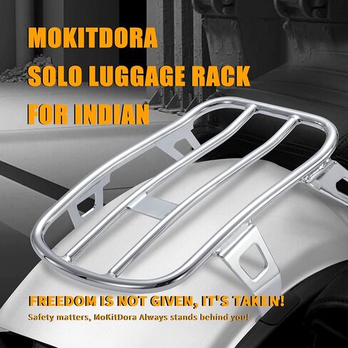 رف الأمتعة الخلفي MoKitDora Solo متوافق مع 2018-up Indian Scout Bobber Sixty Twenty ABS Rogue، كروم in Saudi Arabia