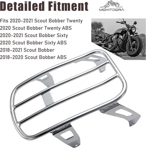 رف الأمتعة الخلفي MoKitDora Solo متوافق مع 2018-up Indian Scout Bobber Sixty Twenty ABS Rogue، كروم in Saudi Arabia