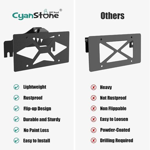License Plate Mounting Bracket, Flip up Winch License Plate Holder, Hawse and Roller Fairlead Compatible License Plate Bracket in Saudi Arabia