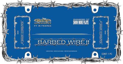 Cruiser Accessories 22230 Barbed Wire II License Plate Frame, Chrome, 1 Frame in Saudi Arabia