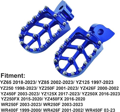 دراجة نارية أوتاد القدم CNC Footpegs دواسة القدم الراحة ل YZ65 18-23 YZ85 02-23 YZ125 97-23 YZ250 98-23 YZ250F WR250F 01-23 YZ450F WR450F 03-23 ​​YZ125X 17-23 YZ250X YZ250FX YZ450FX Pit Di دراجة نارية (أزرق) in Kuwait