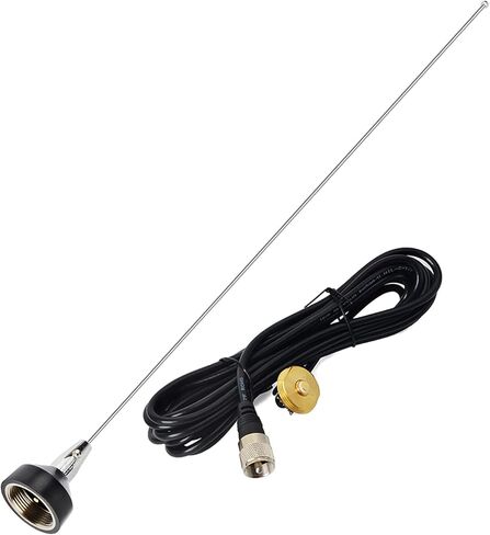 HYS 118-940MHz NMO Tunable Antenna, 22inch Stainlees Steel, 3/4 inch NMO Antenna for All VHF UHF Mobile Radios W/ 13ft RG-58 Coax Cable PL-259 UHF Male Mount in Saudi Arabia