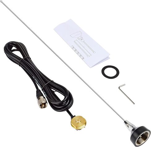 HYS 118-940MHz NMO Tunable Antenna, 22inch Stainlees Steel, 3/4 inch NMO Antenna for All VHF UHF Mobile Radios W/ 13ft RG-58 Coax Cable PL-259 UHF Male Mount in Saudi Arabia