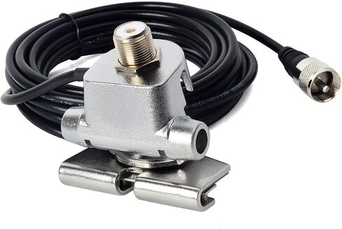 Car Antenna Mount, Stainless Steel Car Clip Mount Trunk Lid Hatchback Mount Bracket with 5M (16.4ft) RG58 Coax Cable (SO239 to PL259) for Mobile Transceiver Car Radio Antenna in Saudi Arabia