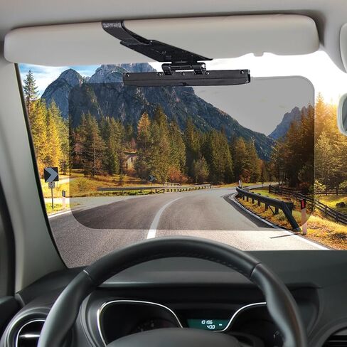 Upgraded Car Sun Visor Extender - Optimize Vision with Adaptable, Polarized, UV400 Shielding, Adjustable Design for Glare-Free Driving, Protection from UV Rays & Stray Light, Ensure Safe & Clear Sight in Kuwait