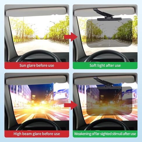 Upgraded Car Sun Visor Extender - Optimize Vision with Adaptable, Polarized, UV400 Shielding, Adjustable Design for Glare-Free Driving, Protection from UV Rays & Stray Light, Ensure Safe & Clear Sight in Kuwait