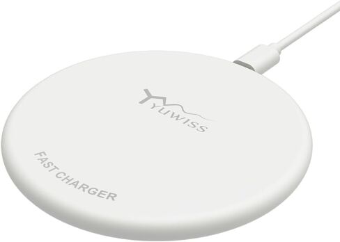 YW YUWISS Wireless Charger, 10W Max Fast Wireless Charging Pad Compatible with iPhone 15/15 Plus/15 Pro Max/14/13/SE 2022/12/11/X/8,Samsung Galaxy S22/S21/S20 (Ivory) in Saudi Arabia