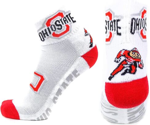 DB Fan Gear NCAA Ohio State Buckeyes White & Red Quarter Socks in Saudi Arabia