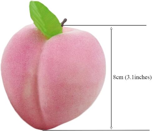 6pcs Fake Peaches Artificial Fruits 3.2 Inch Realistic Simulated Faux Peaches Lifelike Peach Fruit Decor for Home Kitchen Display Birthday Party Decoration Photo Props in Saudi Arabia