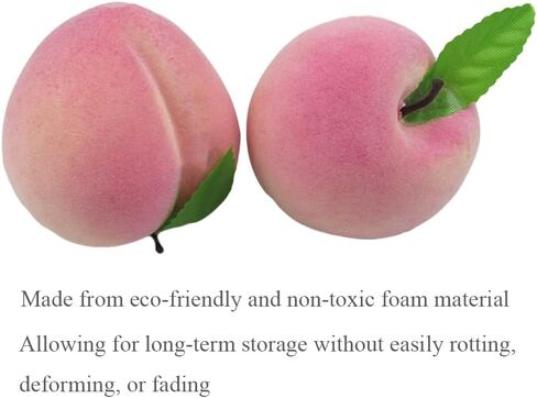 6pcs Fake Peaches Artificial Fruits 3.2 Inch Realistic Simulated Faux Peaches Lifelike Peach Fruit Decor for Home Kitchen Display Birthday Party Decoration Photo Props in Saudi Arabia