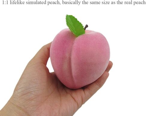 6pcs Fake Peaches Artificial Fruits 3.2 Inch Realistic Simulated Faux Peaches Lifelike Peach Fruit Decor for Home Kitchen Display Birthday Party Decoration Photo Props in Saudi Arabia