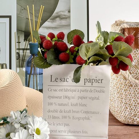 عبوتان من التوت الاصطناعي، باقة فواكه محاكاة مع أوراق زهور نابضة بالحياة وتوت نباتي لديكور المنزل والمطبخ وحفلات الزفاف والدعائم التصويرية (أحمر) in Kuwait