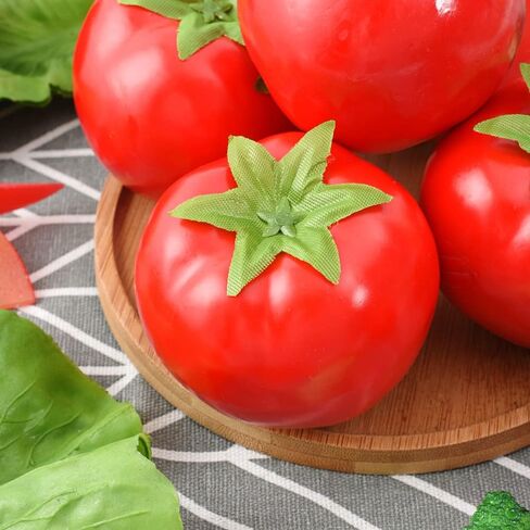 Artificial Tomatoes, 8Pcs Simulation Tomatoes Fake Fruit Vegetable for Home Kitchen Party Decor Photography Props in Saudi Arabia
