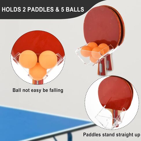 Cosmos Ping Pong Paddle Rack Table Tennis Paddle Wall Mount Shelf Holder Racket Display Stand for 2 Pcs Ping Pong Paddles and Balls Storage in Game & Recreation Room, Court Arena in Saudi Arabia