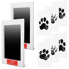 طباعة الأطفال وطباعة البصمة ، وسادات طباعة inkless inkless مع 6 بطاقات بصمة آمنة Pet Paw Prin