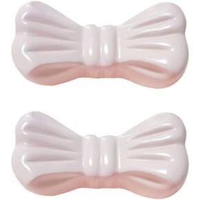 Pink Bow Cabinets Knobs Cupboard Pulls Dresser Drawer Pack of 2,Wood Decorative Cabinet Handles for Kitchen Furniture Kids Girl Women Room