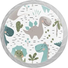 Kitchen Cabinet Knobs Round Decorative Knobs Cabinet Closet Drawers Dresser Pull Handle 4PCS Dinosaur Baby Boy