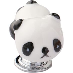 Chnia Lovely Cartoon Panda Shape Cabinet Door Knobs, Kids Room Desk Furniture Drawer Dresser Ceramic Knob Pulls Handle (Panda A)