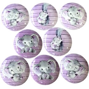 Twisted R Design Elephant Nursery Wood Cabinet Knobs (Set of 8 Purple Elephant)
