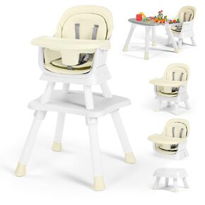 Kinder King 8 in 1 Baby High Kair ، Coverts to Dining Booster Seat/Kids Table & Chair Set/Toddler Build Build Table/Kids Stool ، Traysable Tray و Double Seat Cover ، سهل المسح ، وردي