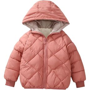 sfdgfhyf Toddler Winter Coat Baby Boys Girls Quilted Bubble Puffer Jacket Lightweight Packable Hooded Down