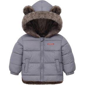 sfdgfhyf Toddler Boys Girls Winter Coat Sherp𝐚 Lined Hooded Puffer Jacket Lightweight Quilted Bubble Coat