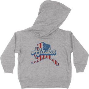 Patriotic Alaska Kids Hoodie Sweatshirt Toddler