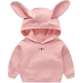 Toddler Baby Girls Boys Hoodie Cute 3D Rabbit Ear Hooded Sweatshirt Tops Long Sleeve Fall Winter Thick Warm Outfits