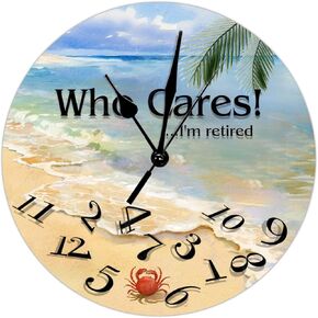 Cool Cat Wall Clock Non Ticking Vintage Clocks Farmhouse Rust PVC Clocks 15x15in Gifts for Newborn Baby Easy to Read