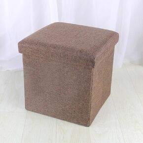 Small Storage Ottoman Foldable Cube Stool,Square Foot Rest Stool for Living Room Bedroom,Toy Box Storage Chest Collapsible Padded Seat Ottoman (Coffee,12x12x12inch)