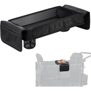 Snack Tray with Foldable Deeper Cup Holders for Wonderfold Stroller Wagon Accessories,Hanging Side Pockets,Easy to Clean and Install(W4 Series)
