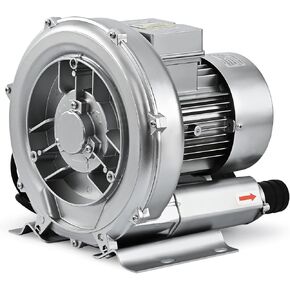 3/4HP Regenerative Blower, 77CFM 110V 60Hz Single Phase, High-Pressure Vortex Ring Blower, Industrial Vacuum Pump for Air Blowing Or Suction for Sewage Aeration Aquarium Fish Pond (0.74HP/550W)