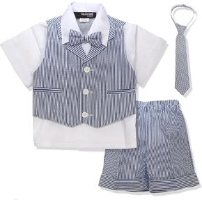 Gino Giovanni Baby Toddler Boy Seersucker Summer Suit Vest Short Set