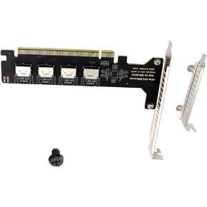 PCIE X16 إلى 4 PORT SFF 8612 SFF 8611 بطاقة توسيع محول للوحات الأم لأقراص صلبة بطاقة الرسومات