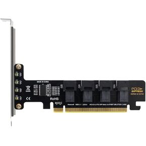 PCIE 16x إلى 4 منفذ تقسيم بطاقة التوسع PCIE 16x إلى 4 منفذ SFF-8643/8639 بطاقة توسيع نقل بيانات بطاقة الانقسام