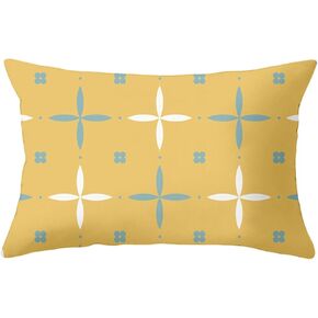 KANGYEBAIHUODIAN Fit for 30x50CM Yellow Blue Geometric Striped Curved Rectangle Pillowcase Stripes Plaids Print Sofa Throw Pillows Home Decor(2010)