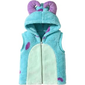 Toddler Baby Boy Girl Plush Waistcoat Stand Collar Zipper Vest Coat Outwear Kids Fall Winter Warm Clothes Outfit