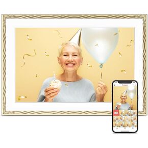 Digital Picture Frame, Frameo 15.6 inch Large Digital Photo Frame WiFi, 1920*1080 IPS FHD Touchscreen, 32GB Storage, Instant Share Pictures Video, Photo Frame Electronic, Gift for Mom, House Warming