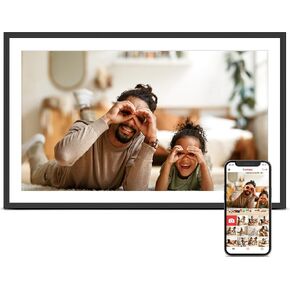 إطار الصورة الرقمية ، Frameo 15.6 بوصة إطار صورة رقمي كبير WiFi ، 1920*1080 IPS FHD Touchnes ، تخزين 32 جيجا بايت ، صور مشاركة فورية ، إطار إلكتروني ، هدية للأم ، المنزل الاحترار in Kuwait