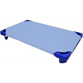 100% Cotton (Pack of 24) Standard Size Daycare/Pre-School Cot Sheets - 22"x 40" for Boys and Girs - Nap time Sheet Cot Bed Fitted Sheet Cover for Todder and Preschool - Light Blue
