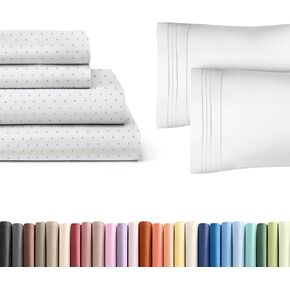Kids Polka Dots MultiColor Full 4 Piece Sheet Set + 2 Extra Pillowcases Bundle - Boys, Girls, Teens, Toddler with Deep Pockets - Hotel Quality Bedding Sheets - Machine Washable - Soft and Wrinkle Free