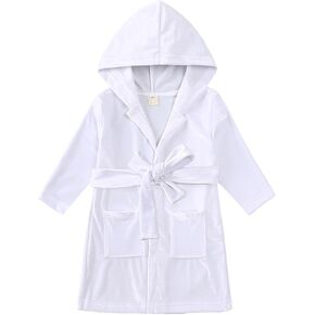 Toddler Boys Long Sleeve Hoodie Robe Flannel Summer 𝗟ounge Sl𝐞epwear Bathr𝐨be with Belt Pockets Kids Soft 𝐏ajamas