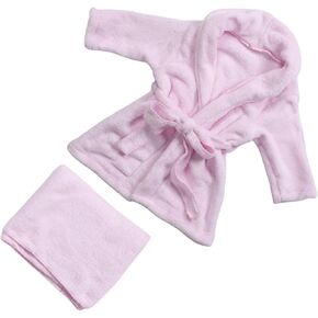 1Set Unisex Plush Bathrobe for Months Cozy Fleece Nightwear with Headscarf for Winter Lounging Bath and Bedtime Comfort Durable Fleece Material