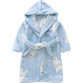 Baby Girls Boys Bath𝐫obe Toddler Kids Boys Girls Cartoon Bath𝐫obes Hooded Warm Flannel Night-𝐑obes