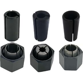 1/4 "، 1/2" ، جهاز توجيه 12 مم ومجموعة من الجوز لجهاز التوجيه DW6214 DW618 مع أكمام مخفضة 1/2 "-3/8" ، 12.7mm-6mm ، 12.7mm-8mm (6 pck)