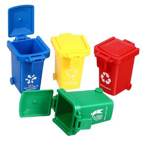 Wakauto 4Pcs Trash Can for Educational Play Garbage Cans to Promote Environmental Awareness Safe Design for Boys and Birthday