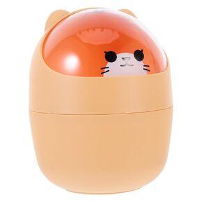 1pc Mini Crite Cartoon Trash Bin مع حاوية نفايات سطح المكتب الغطاء لغرفة نوم المكتب وغرف دلو النفايات الصغيرة المدمجة لتنظيم العناصر الصغيرة